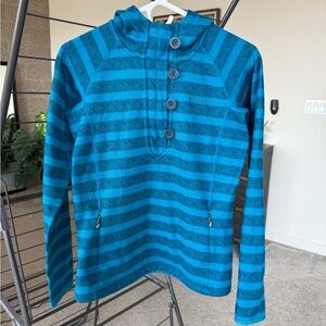 The North Face Teal and Gray Fleece Hoodie